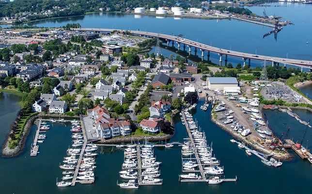 Marina wet slips on Casco Bay